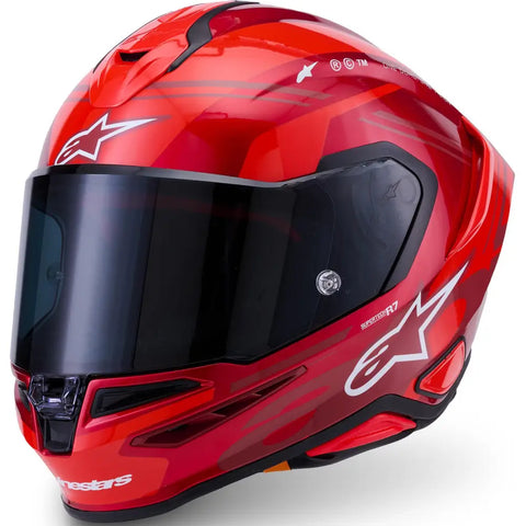 Casco Alpinestars Supertech R7 A-Core Red/White Glossy