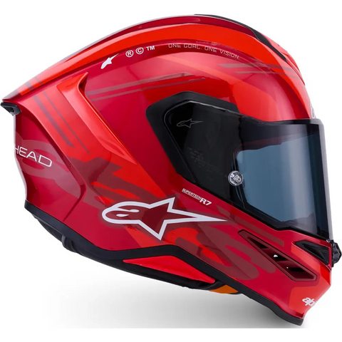 Casco Alpinestars Supertech R7 A-Core Red/White Glossy