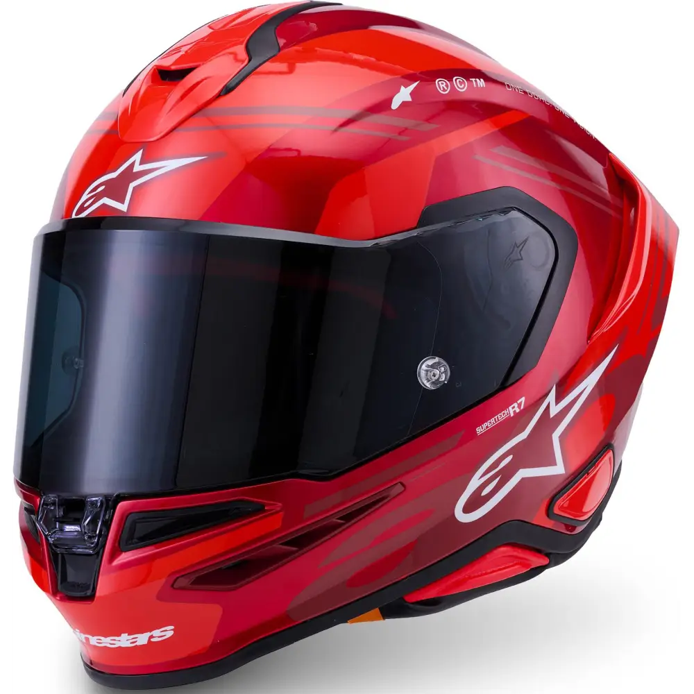 Casco Alpinestars Supertech R7 A-Core Red/White Glossy