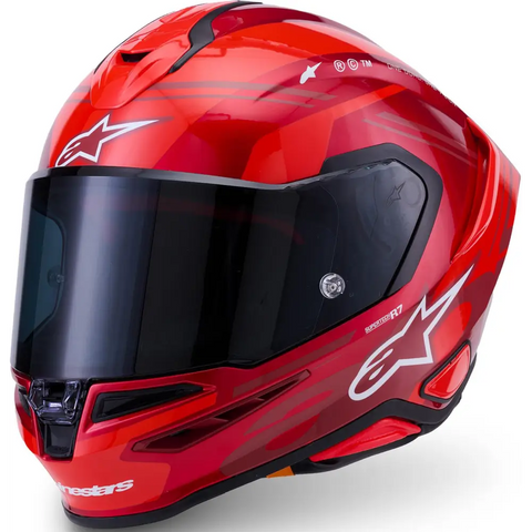 Casco Alpinestars Supertech R7 A-Core Red/White Glossy