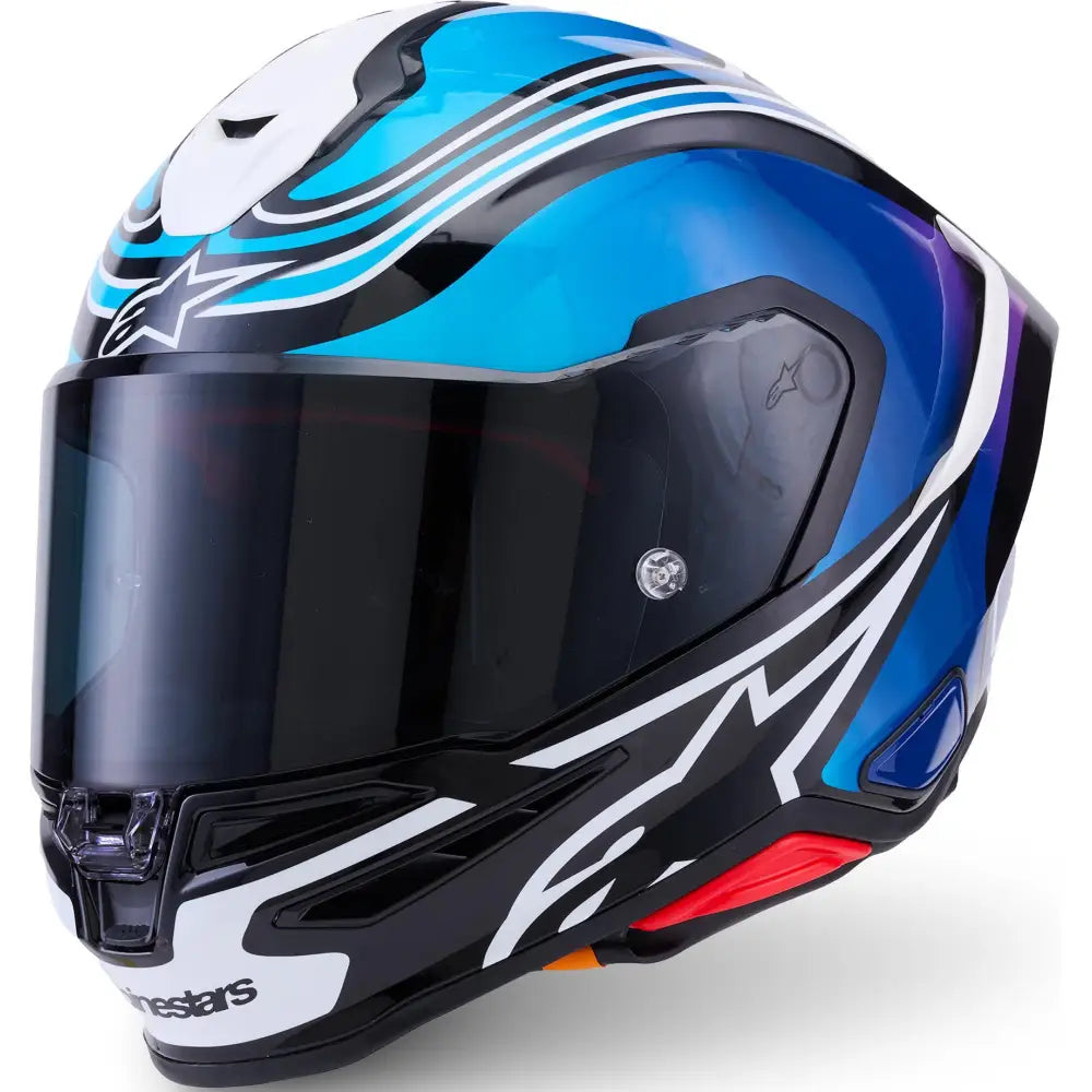 Casco Alpinestars Supertech R7 Zeal Black/Blue/Pink Fluo/White Glossy