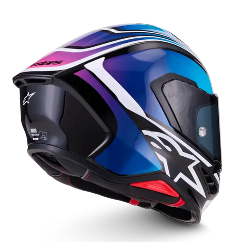 Casco Alpinestars Supertech R7 Zeal Black/Blue/Pink Fluo/White Glossy
