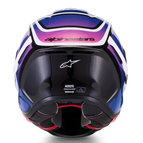 Casco Alpinestars Supertech R7 Zeal Black/Blue/Pink Fluo/White Glossy