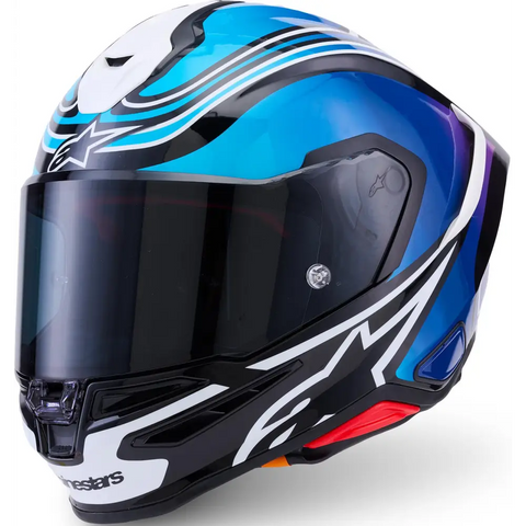Casco Alpinestars Supertech R7 Zeal Black/Blue/Pink Fluo/White Glossy