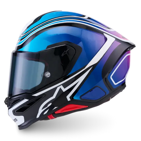 Casco Alpinestars Supertech R7 Zeal Black/Blue/Pink Fluo/White Glossy