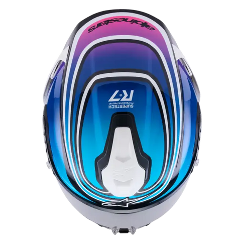Casco Alpinestars Supertech R7 Zeal Black/Blue/Pink Fluo/White Glossy