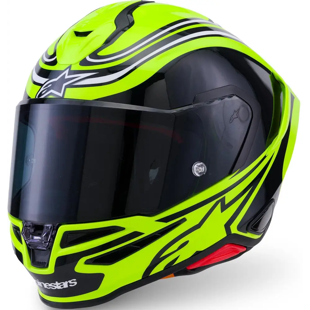 Casco Alpinestars Supertech R7 Zeal Yellow Fluo/Black/White Glossy