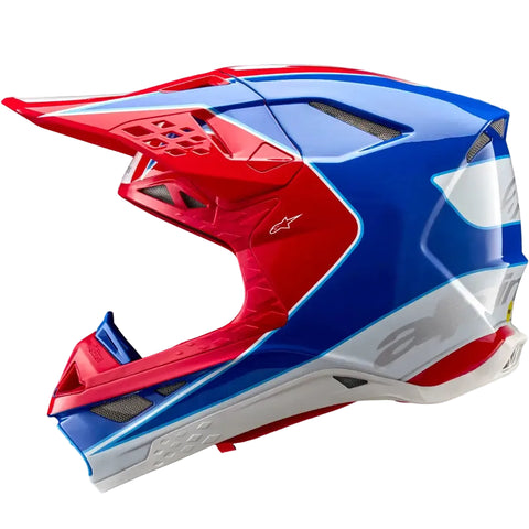 Casco Alpinestars Supertech S-M10 Aeon Bright Red/Blue Glossy