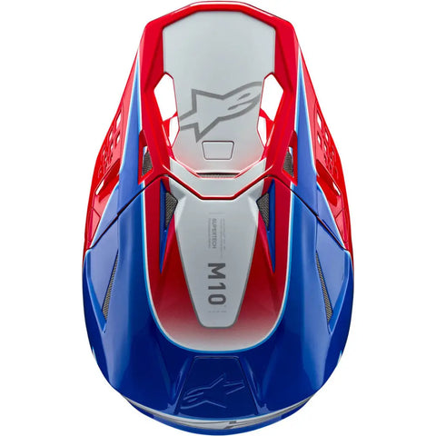 Casco Alpinestars Supertech S-M10 Bale Bright Red/Blue Glossy