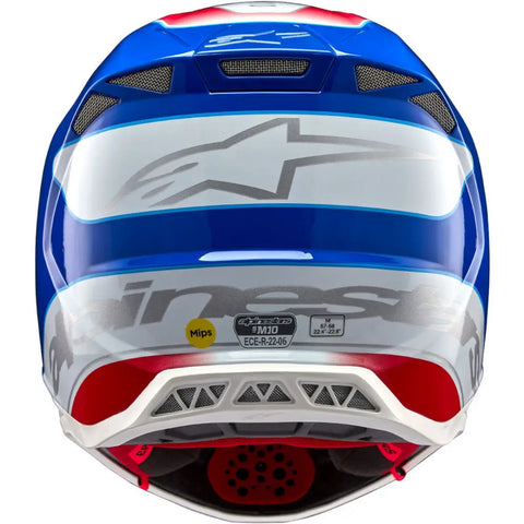Casco Alpinestars Supertech S-M10 Bale Bright Red/Blue Glossy