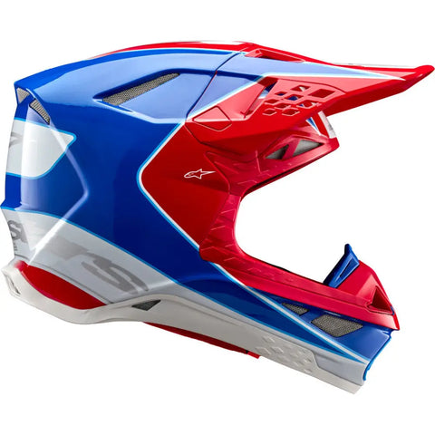 Casco Alpinestars Supertech S-M10 Bale Bright Red/Blue Glossy