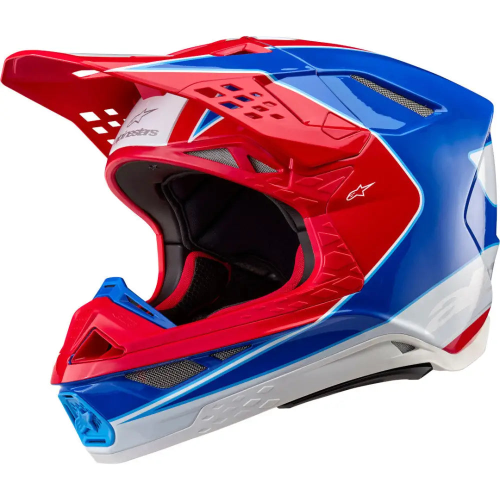 Casco Alpinestars Supertech S-M10 Bale Bright Red/Blue Glossy