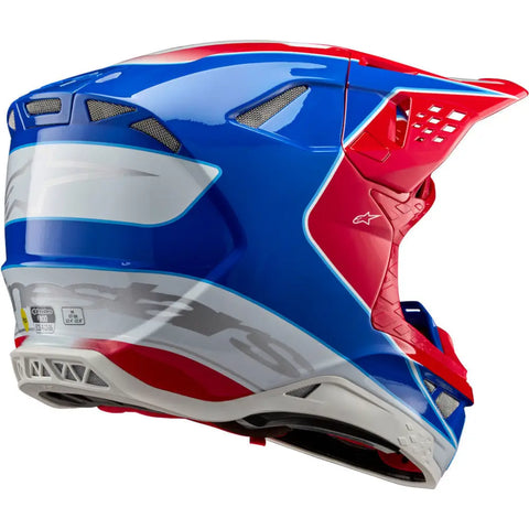 Casco Alpinestars Supertech S-M10 Bale Bright Red/Blue Glossy