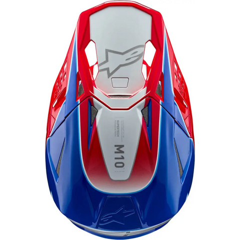 Casco Alpinestars Supertech S-M10 Bale Bright Red/Blue Glossy
