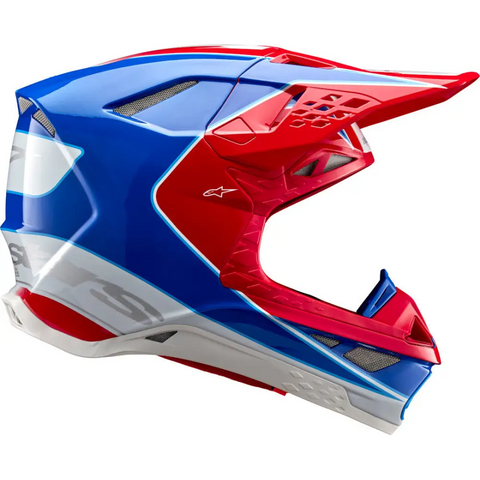 Casco Alpinestars Supertech S-M10 Bale Bright Red/Blue Glossy