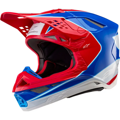 Casco Alpinestars Supertech S-M10 Bale Bright Red/Blue Glossy