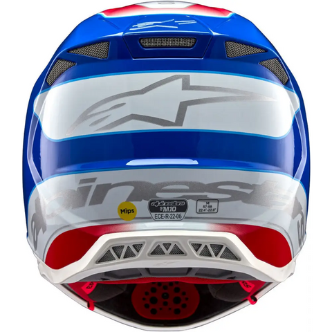 Casco Alpinestars Supertech S-M10 Bale Bright Red/Blue Glossy