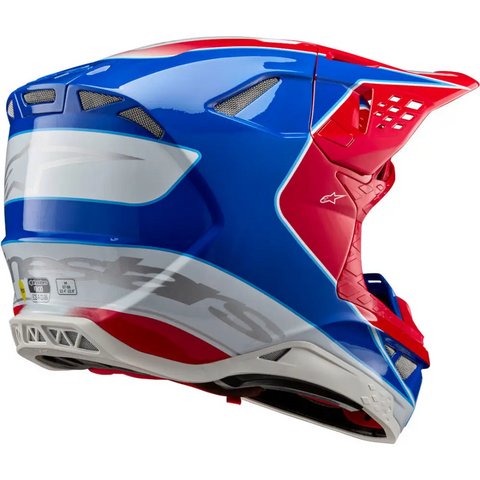 Casco Alpinestars Supertech S-M10 Bale Bright Red/Blue Glossy