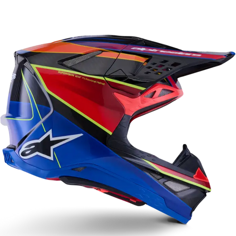 Casco Alpinestars Supertech S-M10 Era, Blue/Red/Yellow Fluo Glossy