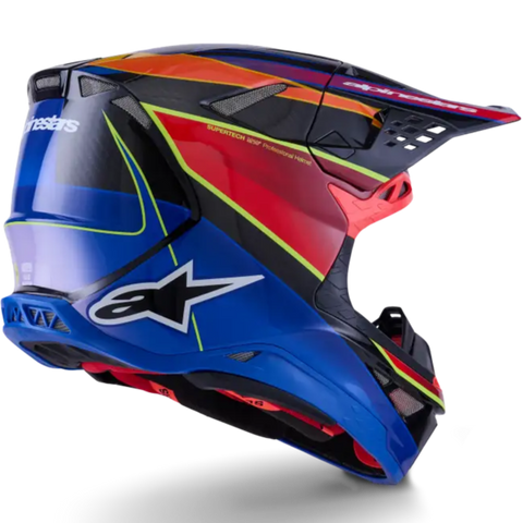 Casco Alpinestars Supertech S-M10 Era, Blue/Red/Yellow Fluo Glossy