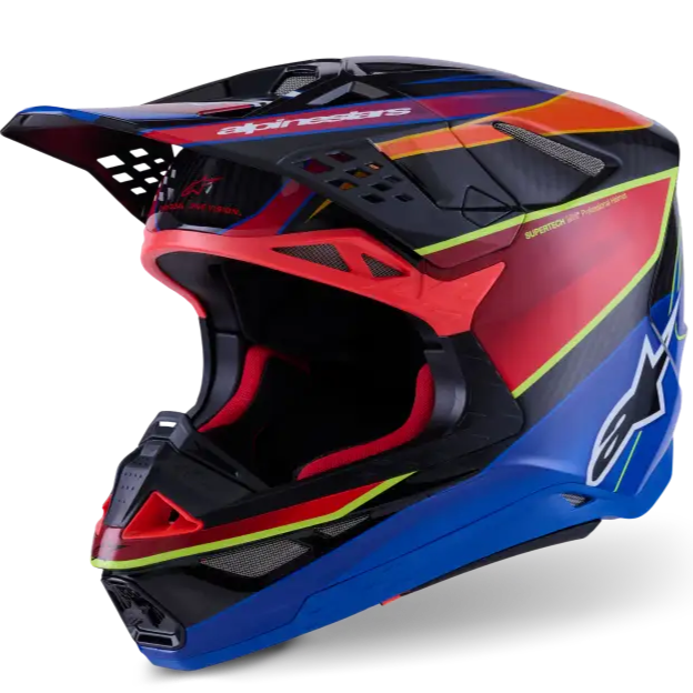 Casco Alpinestars Supertech S M10 Era Blue/Red/Yellow Fluo