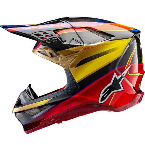 Casco Alpinestars Supertech S-M10 Era Gold/Yellow/Rio Red Glossy