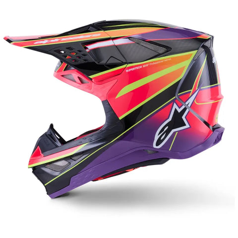 Casco Alpinestars Supertech S-M10 Era, Pink/Violet/Yellow Fluo Glossy