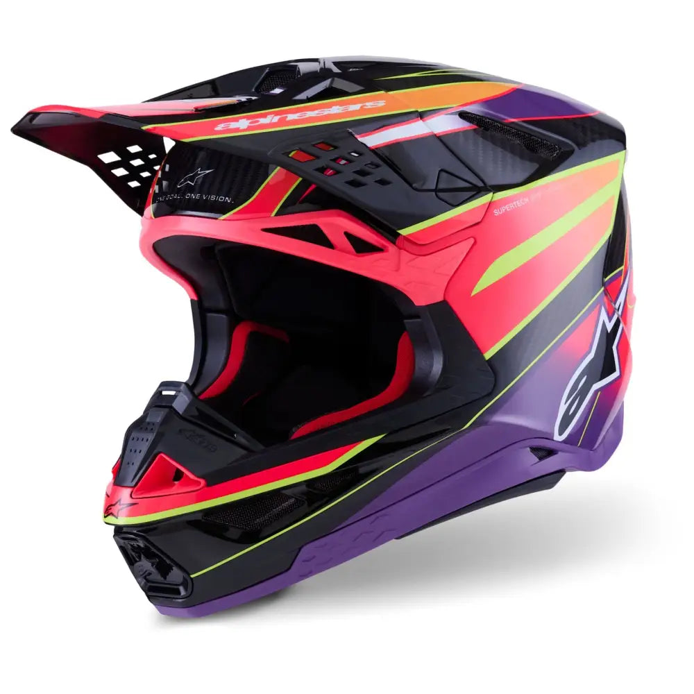 Casco Alpinestars Supertech S-M10 Era, Pink/Violet/Yellow Fluo Glossy