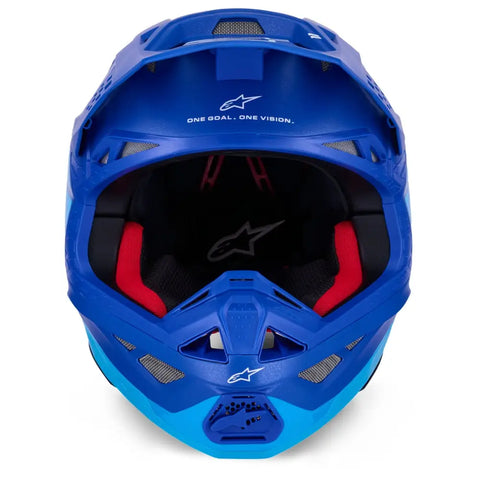 Casco Alpinestars Supertech S-M10 Flood, Met Blue/Med Blue/Black Carbon Matt & Glossy