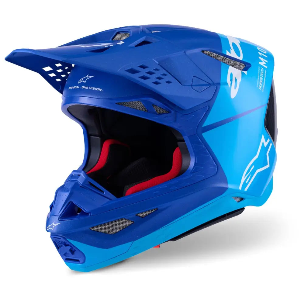 Casco Alpinestars Supertech S-M10 Flood, Met Blue/Med Blue/Black Carbon Matt & Glossy