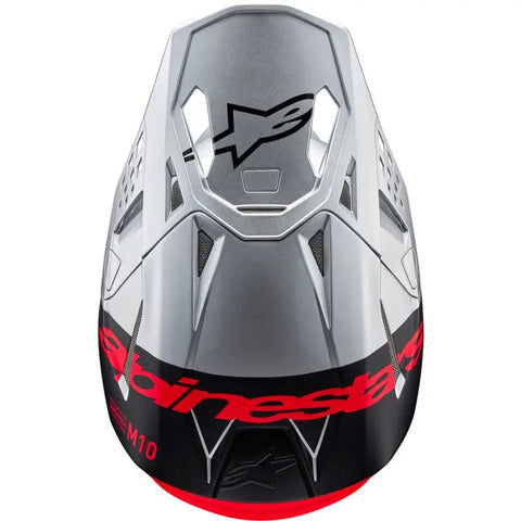 Casco Alpinestars Supertech S-M10 Flood, Silver/Black/Orange Fluo Matte & Glossy