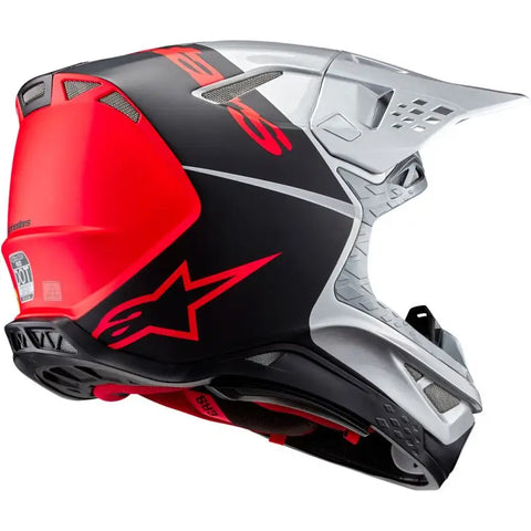 Casco Alpinestars Supertech S-M10 Flood, Silver/Black/Orange Fluo Matte & Glossy