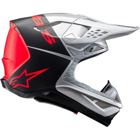 Casco Alpinestars Supertech S-M10 Flood, Silver/Black/Orange Fluo Matte & Glossy