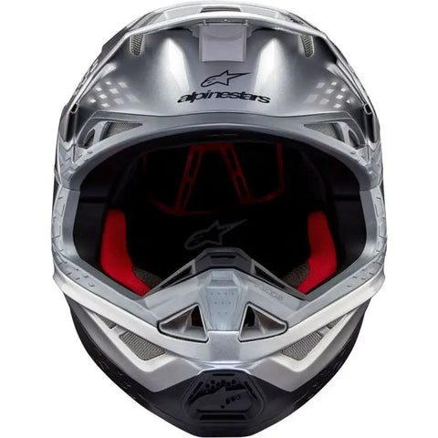 Casco Alpinestars Supertech S-M10 Flood, Silver/Black/Orange Fluo Matte & Glossy