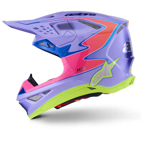 Casco Alpinestars Supertech S-M10 Jett Lawrence R01, Purple/Pink Fluo/Yellow Fluo Glossy