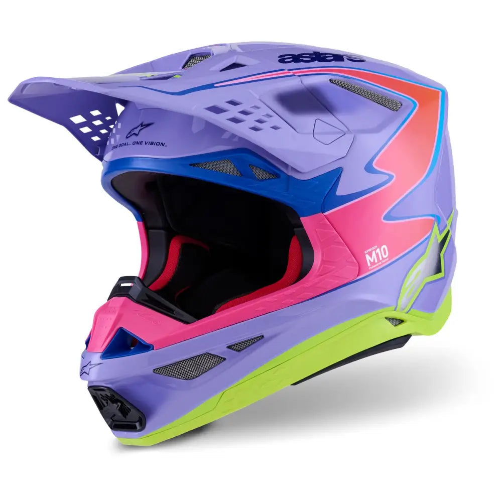 Casco Alpinestars Supertech S-M10 Jett Lawrence R01, Purple/Pink Fluo/Yellow Fluo Glossy