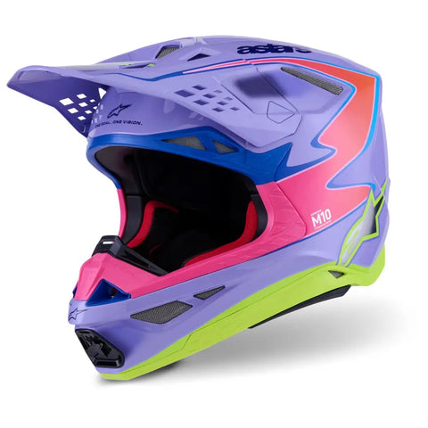 Casco Alpinestars Supertech S-M10 Jett Lawrence R01, Purple/Pink Fluo/Yellow Fluo Glossy