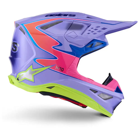 Casco Alpinestars Supertech S-M10 Jett Lawrence R01, Purple/Pink Fluo/Yellow Fluo Glossy