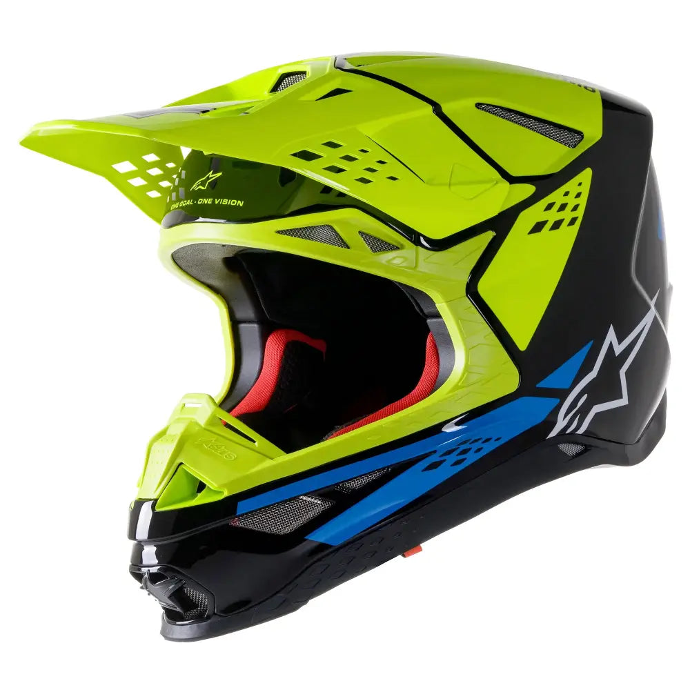 Casco Alpinestars Supertech S-M8 Factory Black/Yellow Fluo/Blue Glossy