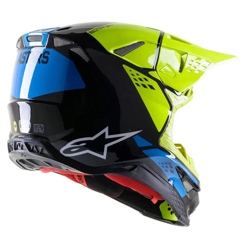 Casco Alpinestars Supertech S-M8 Factory Black/Yellow Fluo/Blue Glossy