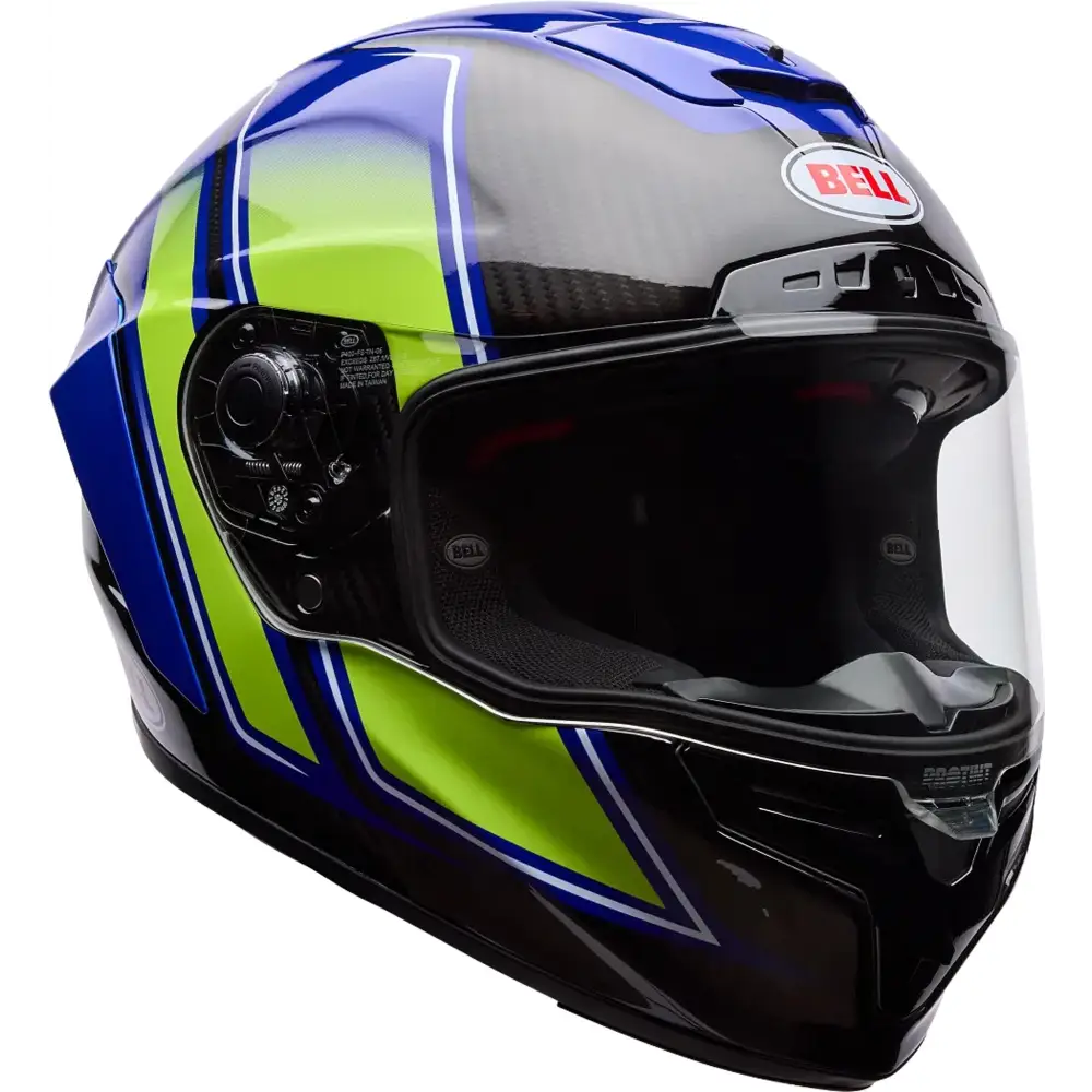 Casco Bell Race Star DLX Flex Grid Blue/Yellow