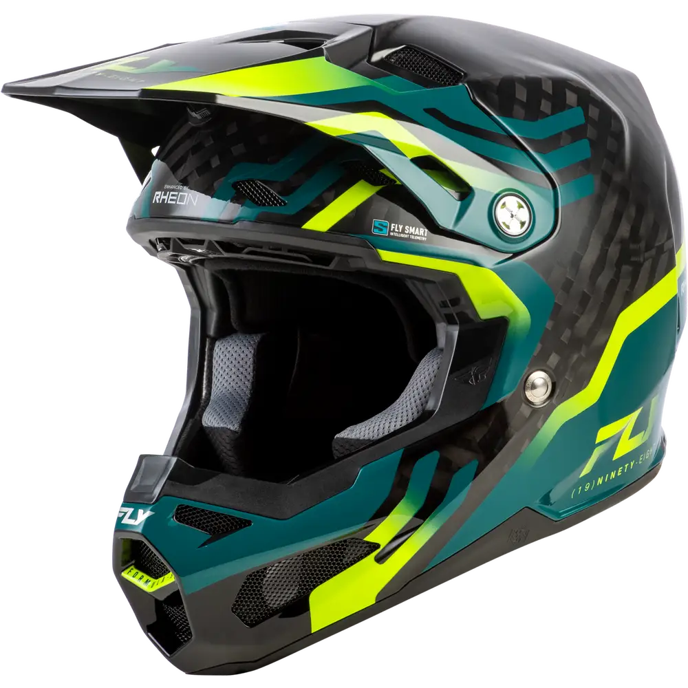 Casco Fly Racing Formula S Carbon Byte Black Carbon/Teal/Lime