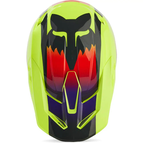 Casco Fox Racing V1 Flora Yellow/Black ECE 22.06