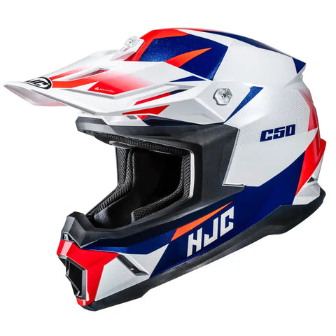 Casco HJC C50 Slide MC-21, White/Blue/Red