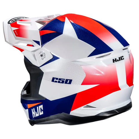 Casco HJC C50 Slide MC-21, White/Blue/Red
