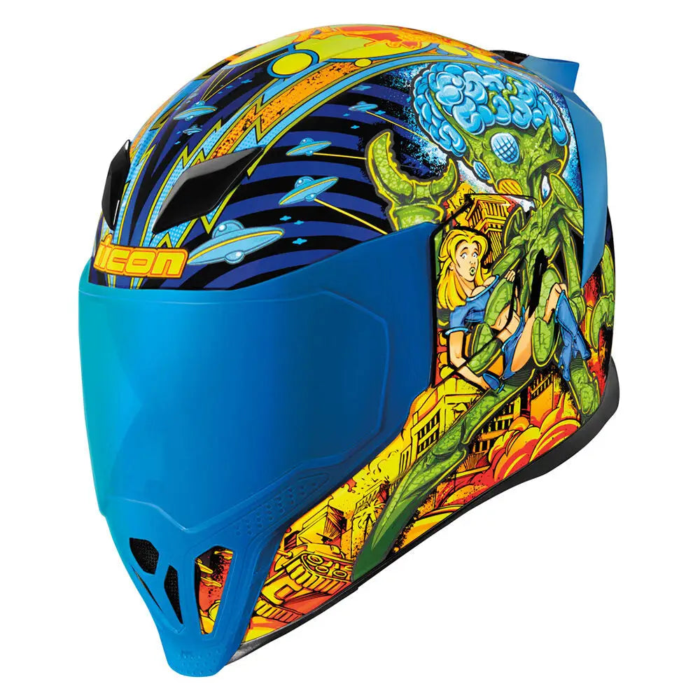 Casco Icon Airflite Bugoid Blitz Blue/Yellow/Green/Black