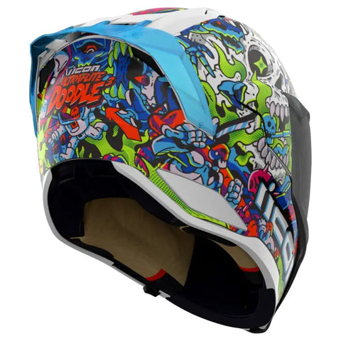 Casco Icon Ultraflite Doodle 3 White