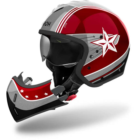 Casco Jet Airoh J 110 Command Burgundy Gloss