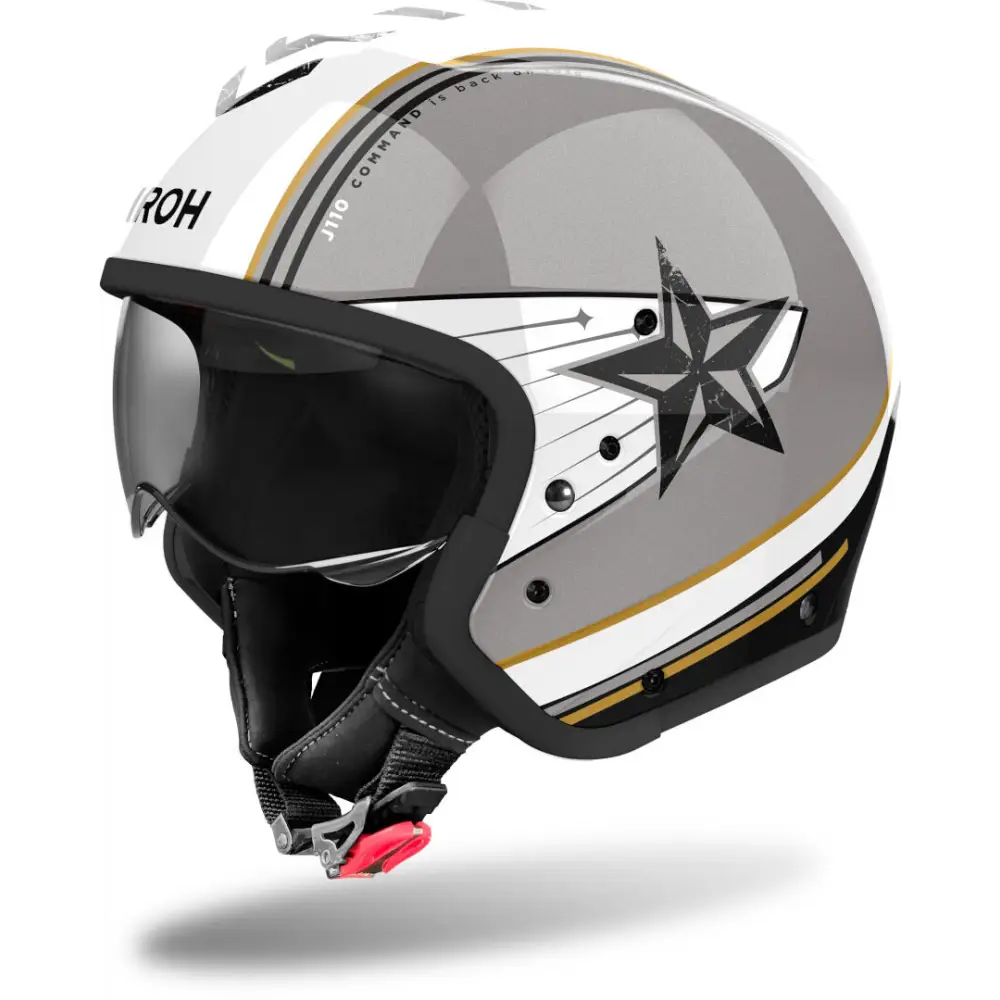 Casco Jet Airoh J 110 Command Gold Glitter