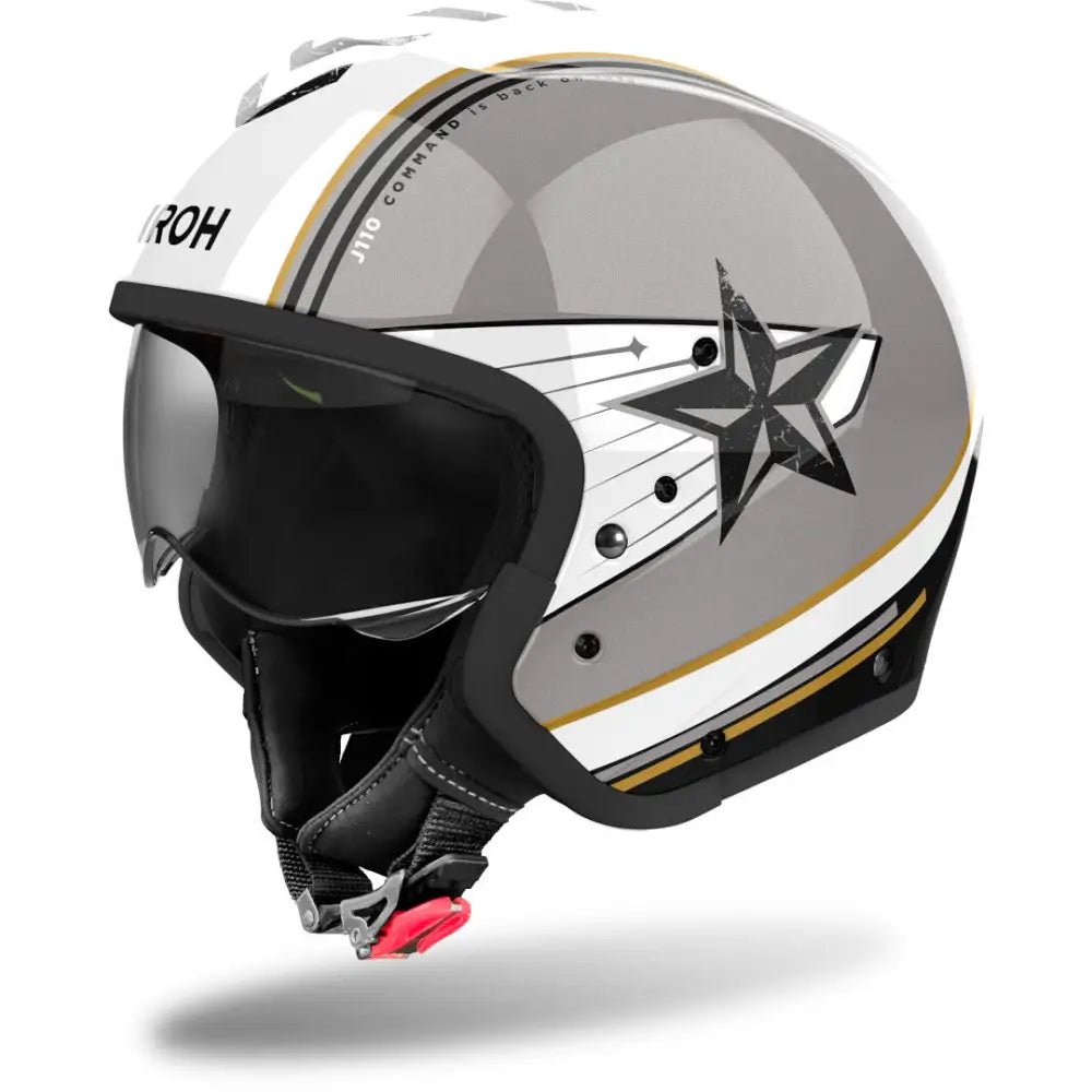 Casco Jet Airoh J 110 Command Gold Glitter